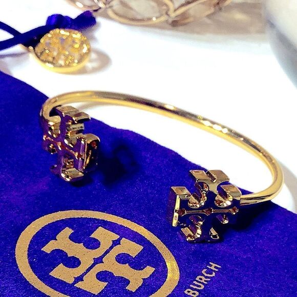 TORY BURCH KIRA 18K GOLD PLATED CUFF BRACELET - Picture 8 of 8